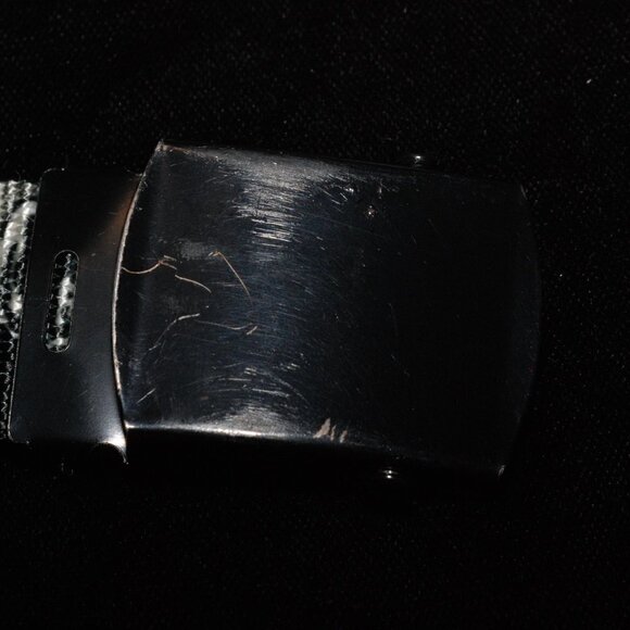 49.5" Black belt with white Skulls 1.25" wide Slide lock - Picture 2 of 2